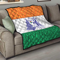 India Christmas Quilt with Elephant Santa Tree Design and Tricolor Holiday Pattern - Wonder Print Shop