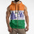 India Christmas Sleeveless Zip Hoodie with Elephant Santa Tree Design and Tricolor Holiday Pattern - Wonder Print Shop