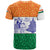 India Christmas T Shirt with Elephant Santa Tree Design and Tricolor Holiday Pattern - Wonder Print Shop