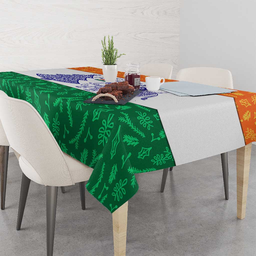 India Christmas Tablecloth with Elephant Santa Tree Design and Tricolor Holiday Pattern - Wonder Print Shop