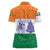 India Christmas Women Polo Shirt with Elephant Santa Tree Design and Tricolor Holiday Pattern - Wonder Print Shop
