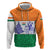 India Christmas Zip Hoodie with Elephant Santa Tree Design and Tricolor Holiday Pattern - Wonder Print Shop