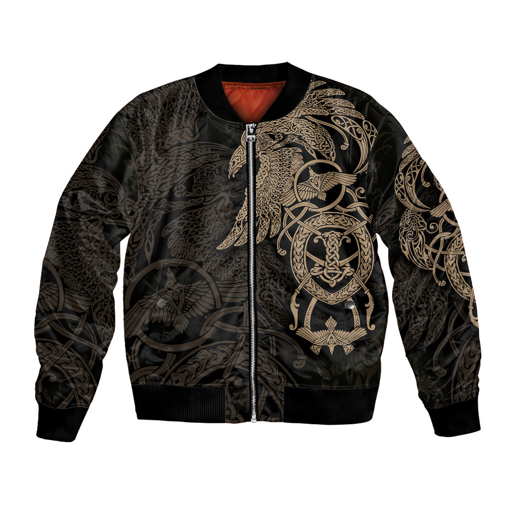 Viking Raven Bomber Jacket Wisdom in Flight - Wonder Print Shop