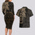 Viking Raven Couples Matching Long Sleeve Bodycon Dress and Hawaiian Shirt Wisdom in Flight - Wonder Print Shop