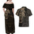 Viking Raven Couples Matching Off Shoulder Maxi Dress and Hawaiian Shirt Wisdom in Flight - Wonder Print Shop