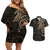 Viking Raven Couples Matching Off Shoulder Short Dress and Hawaiian Shirt Wisdom in Flight - Wonder Print Shop