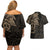 Viking Raven Couples Matching Off Shoulder Short Dress and Hawaiian Shirt Wisdom in Flight - Wonder Print Shop