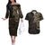 Viking Raven Couples Matching Off The Shoulder Long Sleeve Dress and Hawaiian Shirt Wisdom in Flight - Wonder Print Shop