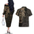 Viking Raven Couples Matching Off The Shoulder Long Sleeve Dress and Hawaiian Shirt Wisdom in Flight - Wonder Print Shop