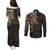 Viking Raven Couples Matching Puletasi Dress and Long Sleeve Button Shirt Wisdom in Flight - Wonder Print Shop