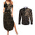 Viking Raven Couples Matching Summer Maxi Dress and Long Sleeve Button Shirt Wisdom in Flight - Wonder Print Shop