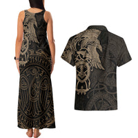 Viking Raven Couples Matching Tank Maxi Dress and Hawaiian Shirt Wisdom in Flight - Wonder Print Shop