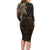 Viking Raven Family Matching Long Sleeve Bodycon Dress and Hawaiian Shirt Wisdom in Flight - Wonder Print Shop