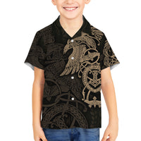 Viking Raven Family Matching Off Shoulder Maxi Dress and Hawaiian Shirt Wisdom in Flight - Wonder Print Shop