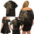 Viking Raven Family Matching Off Shoulder Short Dress and Hawaiian Shirt Wisdom in Flight - Wonder Print Shop