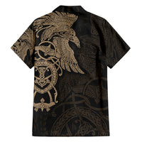 Viking Raven Family Matching Off Shoulder Short Dress and Hawaiian Shirt Wisdom in Flight - Wonder Print Shop