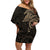 Viking Raven Family Matching Off Shoulder Short Dress and Hawaiian Shirt Wisdom in Flight - Wonder Print Shop