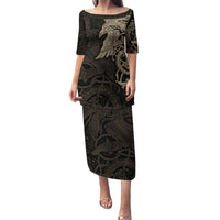 Viking Raven Family Matching Puletasi Dress and Hawaiian Shirt Wisdom in Flight - Wonder Print Shop