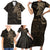 Viking Raven Family Matching Short Sleeve Bodycon Dress and Hawaiian Shirt Wisdom in Flight - Wonder Print Shop
