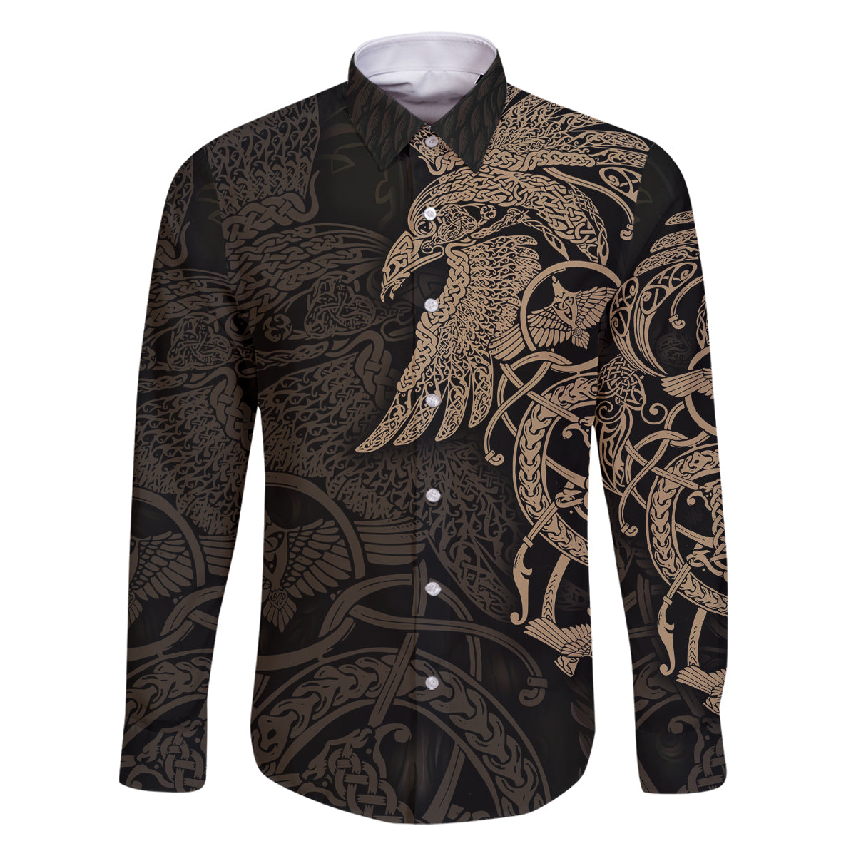 Viking Raven Family Matching Summer Maxi Dress and Hawaiian Shirt Wisdom in Flight - Wonder Print Shop