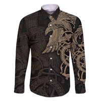 Viking Raven Family Matching Summer Maxi Dress and Hawaiian Shirt Wisdom in Flight - Wonder Print Shop