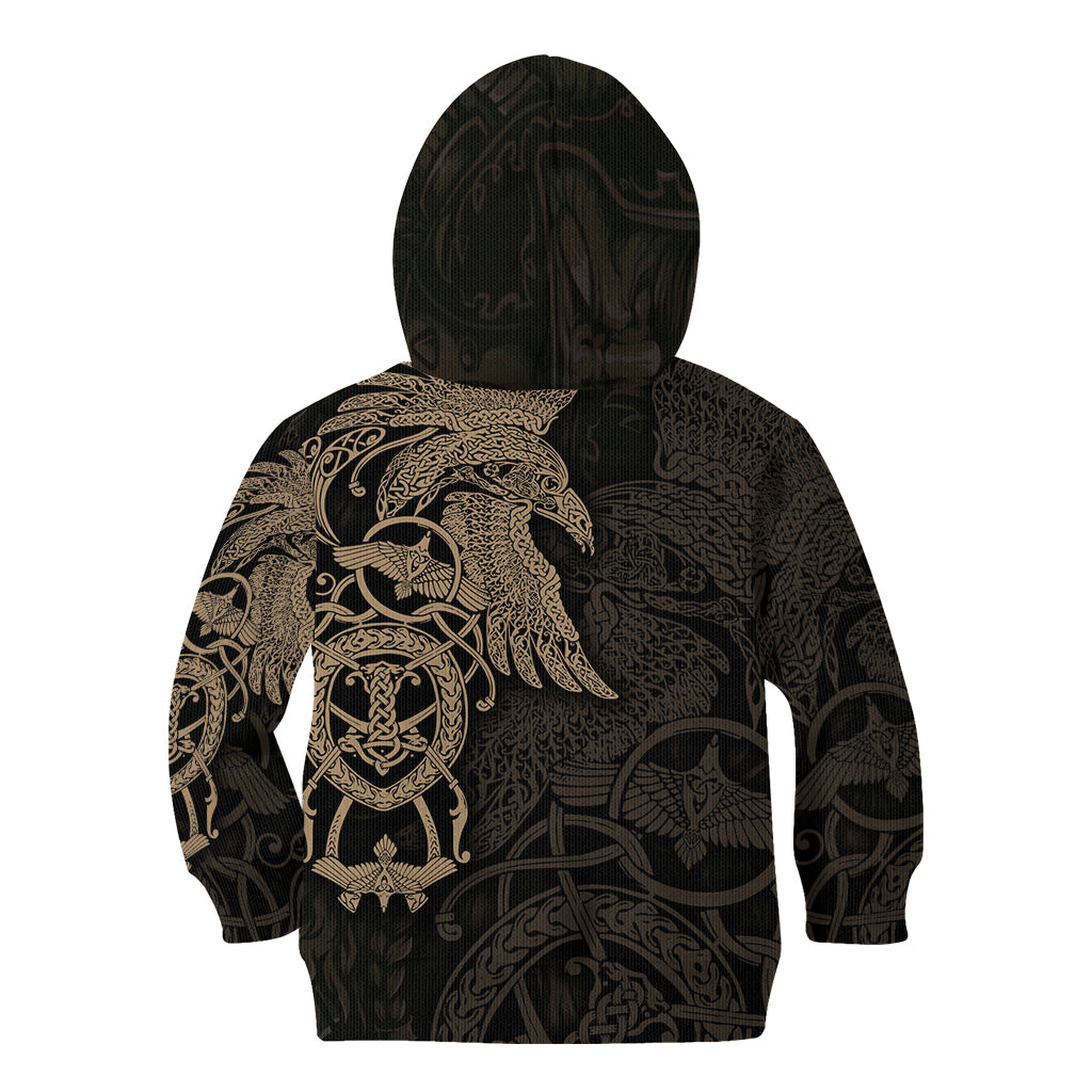 Viking Raven Kid Hoodie Wisdom in Flight - Wonder Print Shop