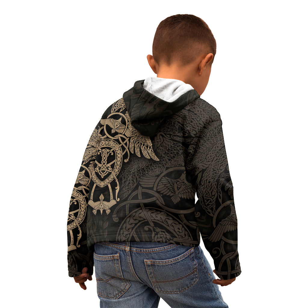 Viking Raven Kid Hoodie Wisdom in Flight - Wonder Print Shop
