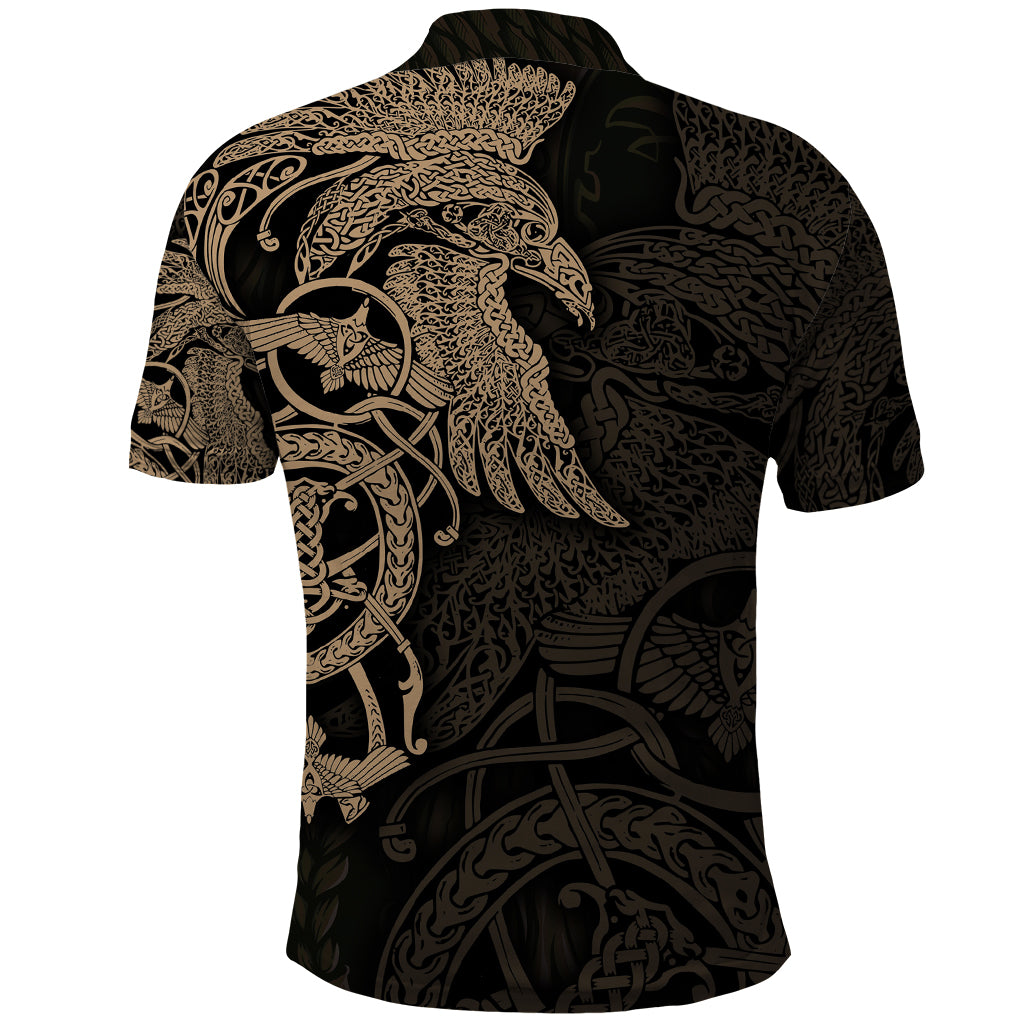 Viking Raven Polo Shirt Wisdom in Flight - Wonder Print Shop