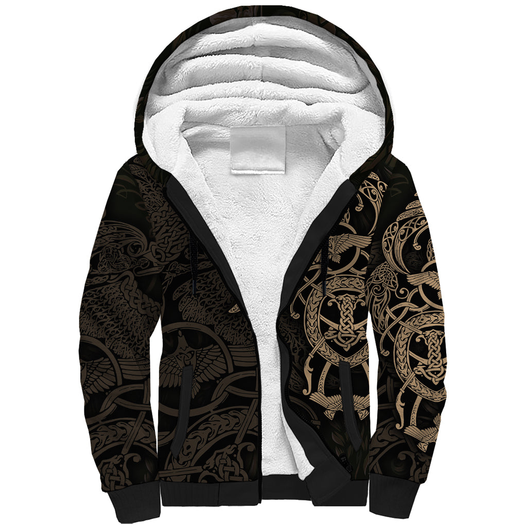 Viking Raven Sherpa Hoodie Wisdom in Flight - Wonder Print Shop