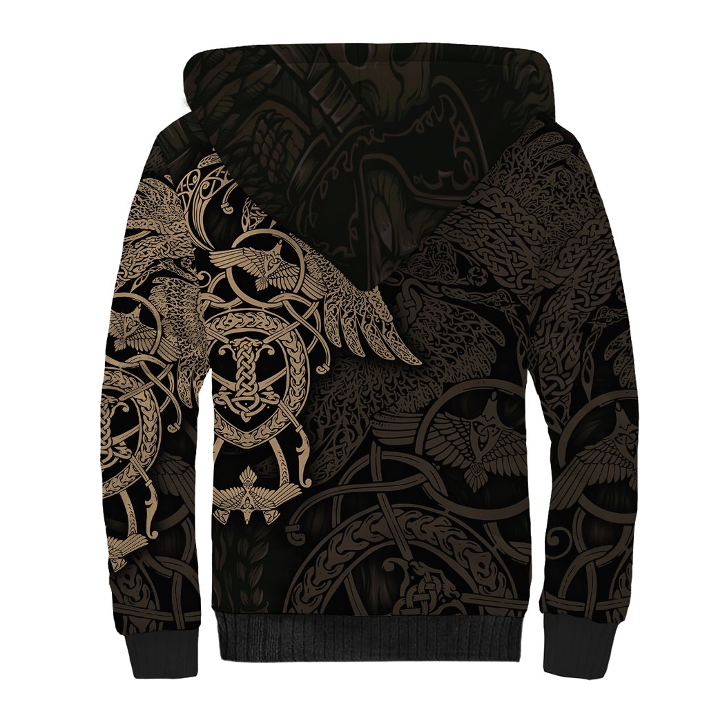 Viking Raven Sherpa Hoodie Wisdom in Flight - Wonder Print Shop