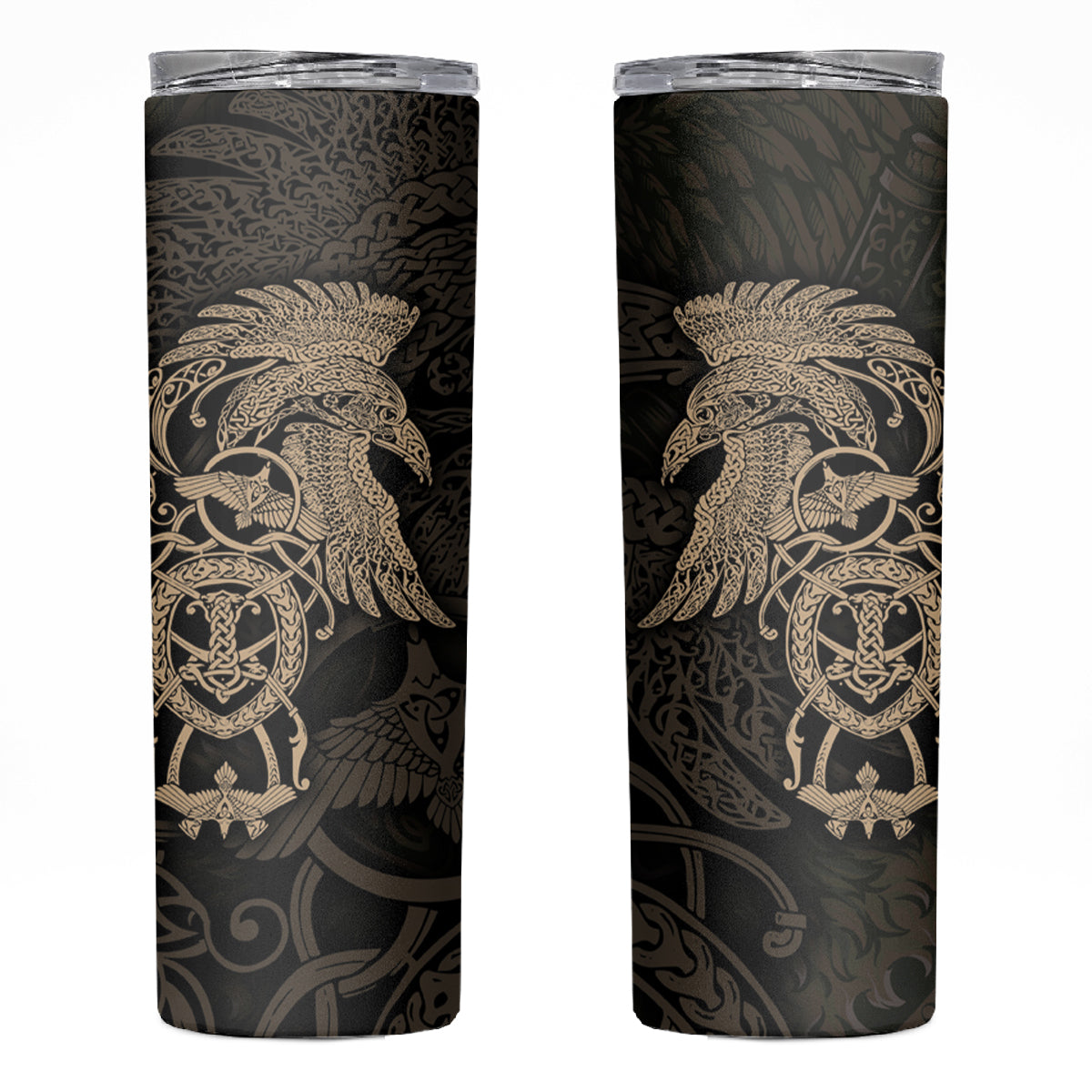Viking Raven Skinny Tumbler Wisdom in Flight - Wonder Print Shop