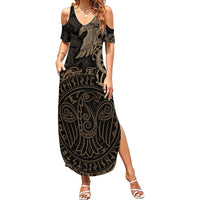 Viking Raven Summer Maxi Dress Wisdom in Flight - Wonder Print Shop