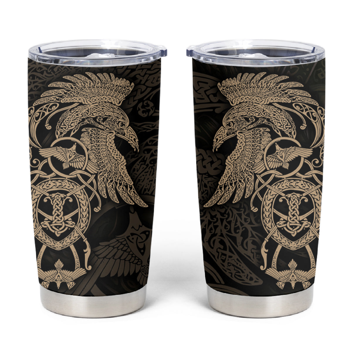 Viking Raven Tumbler Cup Wisdom in Flight - Wonder Print Shop