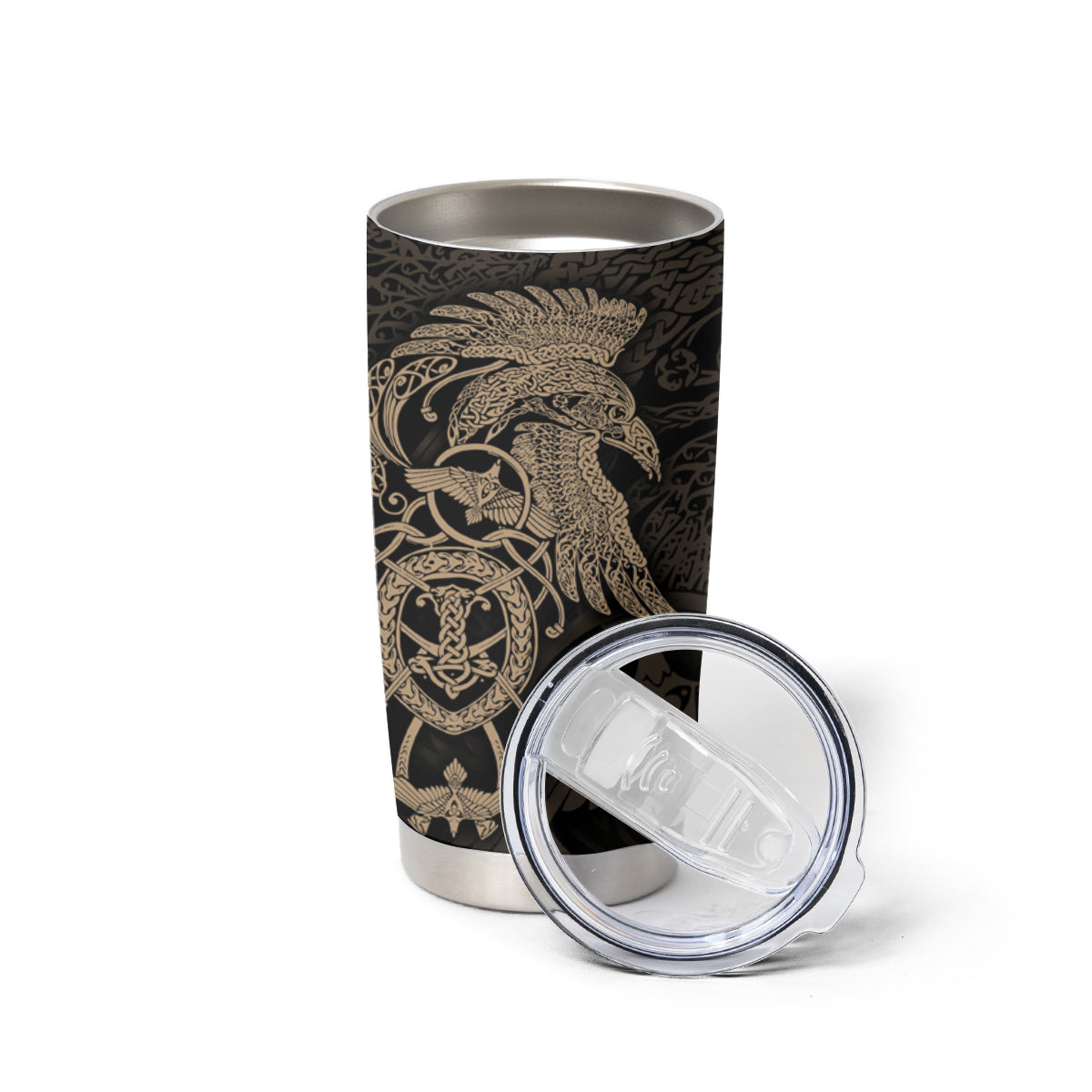 Viking Raven Tumbler Cup Wisdom in Flight - Wonder Print Shop