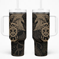 Viking Raven Tumbler With Handle Wisdom in Flight - Wonder Print Shop
