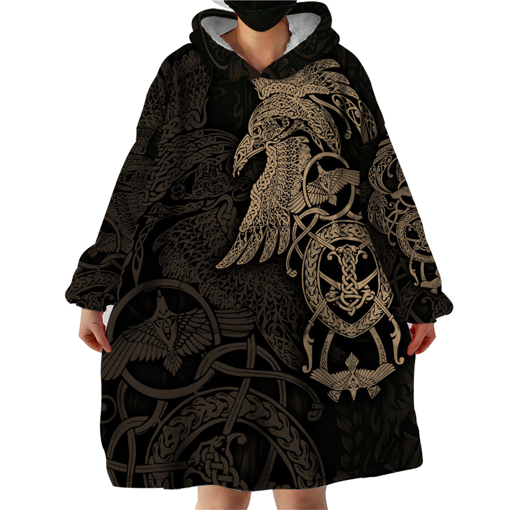 Viking Raven Wearable Blanket Hoodie Wisdom in Flight - Wonder Print Shop