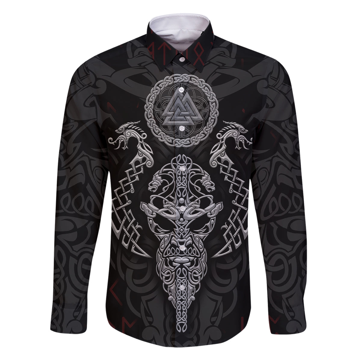 Viking Valhalla Family Matching Puletasi Dress and Hawaiian Shirt Odin and Drakkar Pattern - Wonder Print Shop