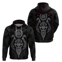 Viking Valhalla Hoodie Odin and Drakkar Pattern - Wonder Print Shop