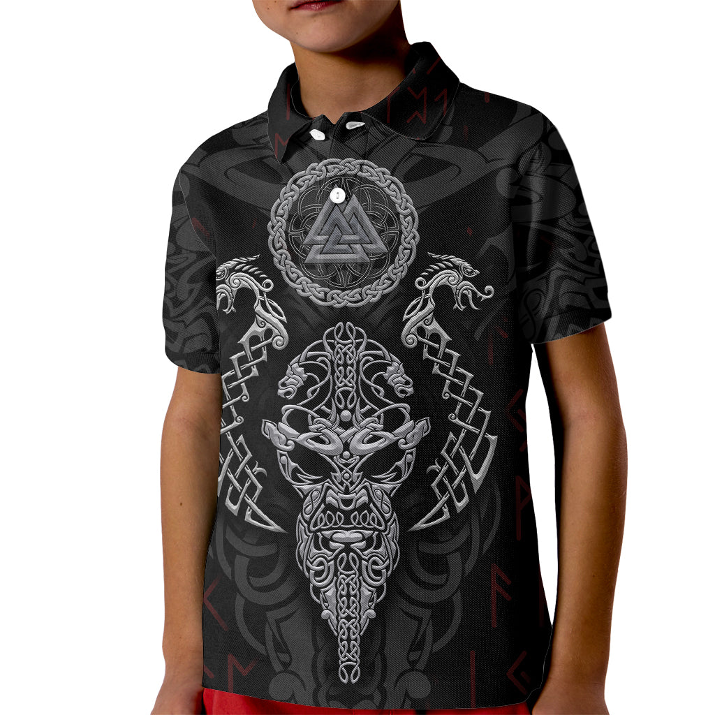 Viking Valhalla Kid Polo Shirt Odin and Drakkar Pattern - Wonder Print Shop