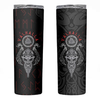 Viking Valhalla Skinny Tumbler Odin and Drakkar Pattern - Wonder Print Shop