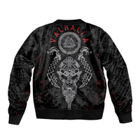 Viking Valhalla Sleeve Zip Bomber Jacket Odin and Drakkar Pattern - Wonder Print Shop