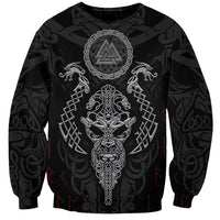 Viking Valhalla Sweatshirt Odin and Drakkar Pattern - Wonder Print Shop
