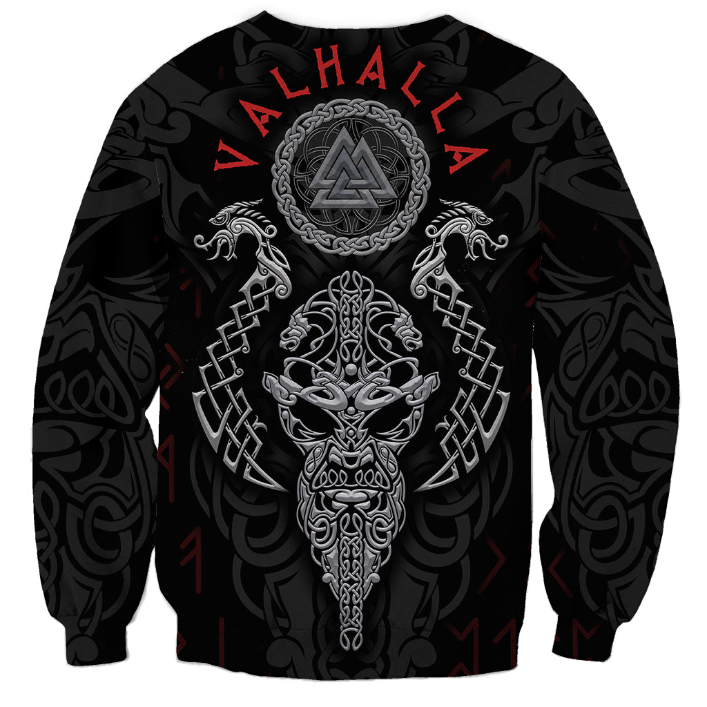 Viking Valhalla Sweatshirt Odin and Drakkar Pattern - Wonder Print Shop
