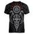 Viking Valhalla Women V Neck T Shirt Odin and Drakkar Pattern - Wonder Print Shop