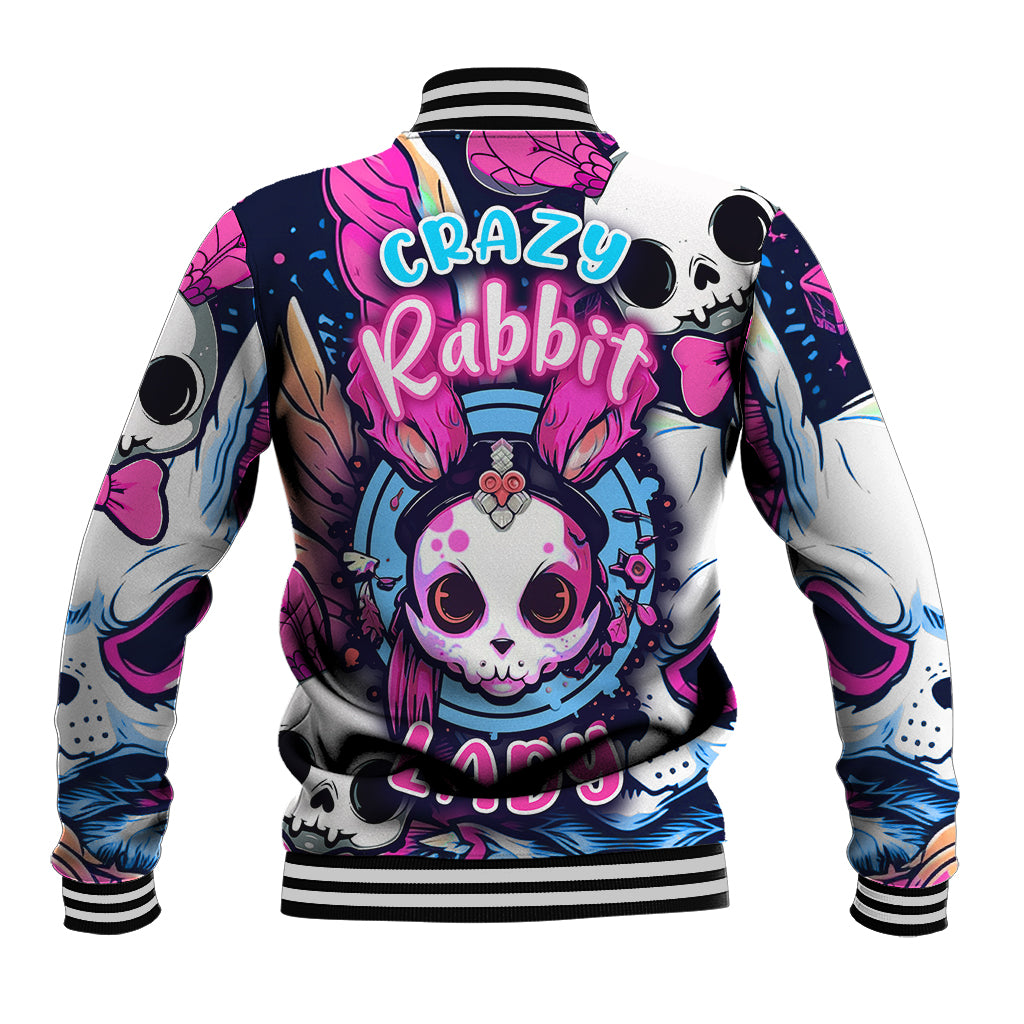 Crazy Rabbit Lady Baseball Jacket - Wonder Print Shop