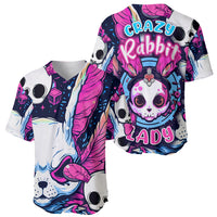 Crazy Rabbit Lady Baseball Jersey - Wonder Print Shop