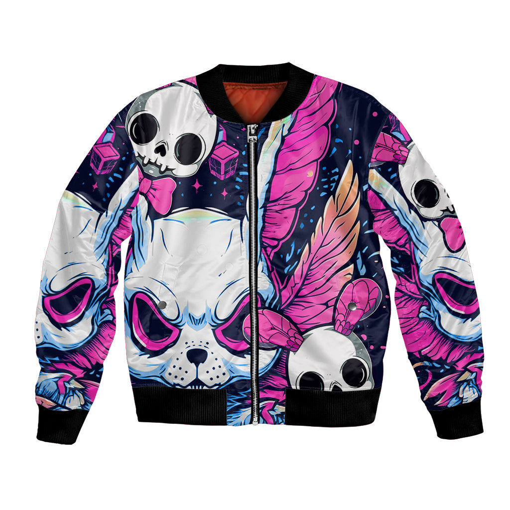 Crazy Rabbit Lady Bomber Jacket - Wonder Print Shop