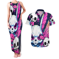 Crazy Rabbit Lady Couples Matching Tank Maxi Dress and Hawaiian Shirt - Wonder Print Shop