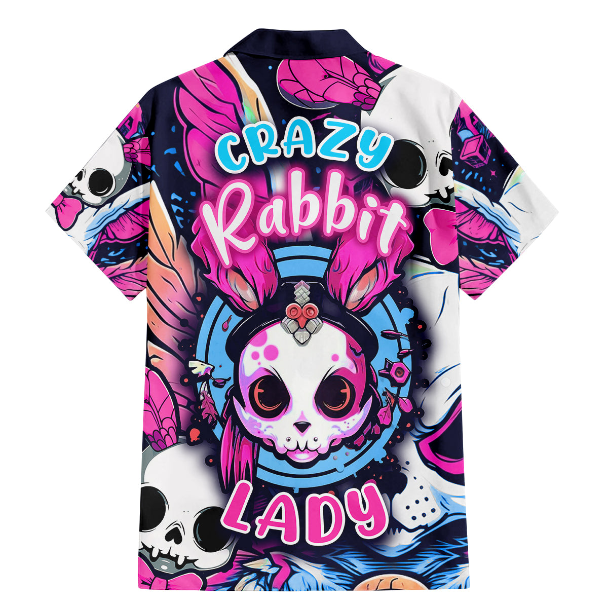 Crazy Rabbit Lady Family Matching Mermaid Dress and Hawaiian Shirt - Wonder Print Shop