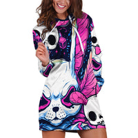 Crazy Rabbit Lady Hoodie Dress - Wonder Print Shop